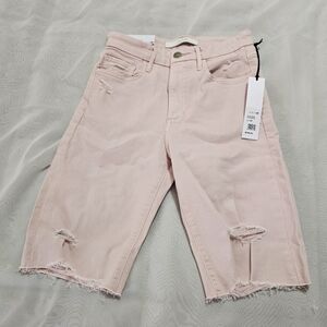 Joe's Jeans Pink Distressed Bermuda Denim Jean Shorts